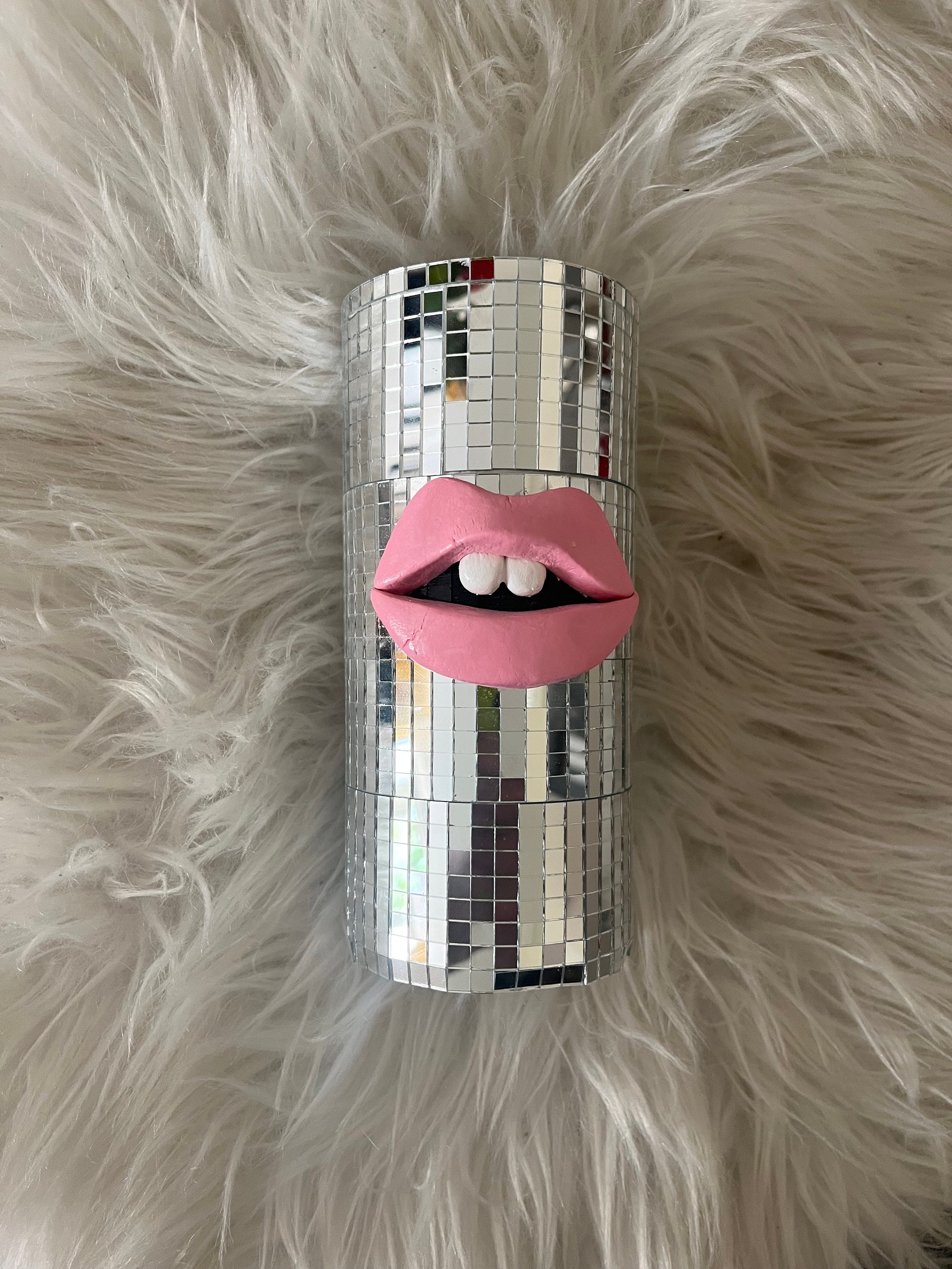 3D Big Mouth Pink Glitter Lip Backpack