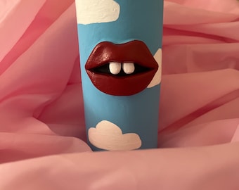 Cloud Print Face mouth Pot With teeth and Lips