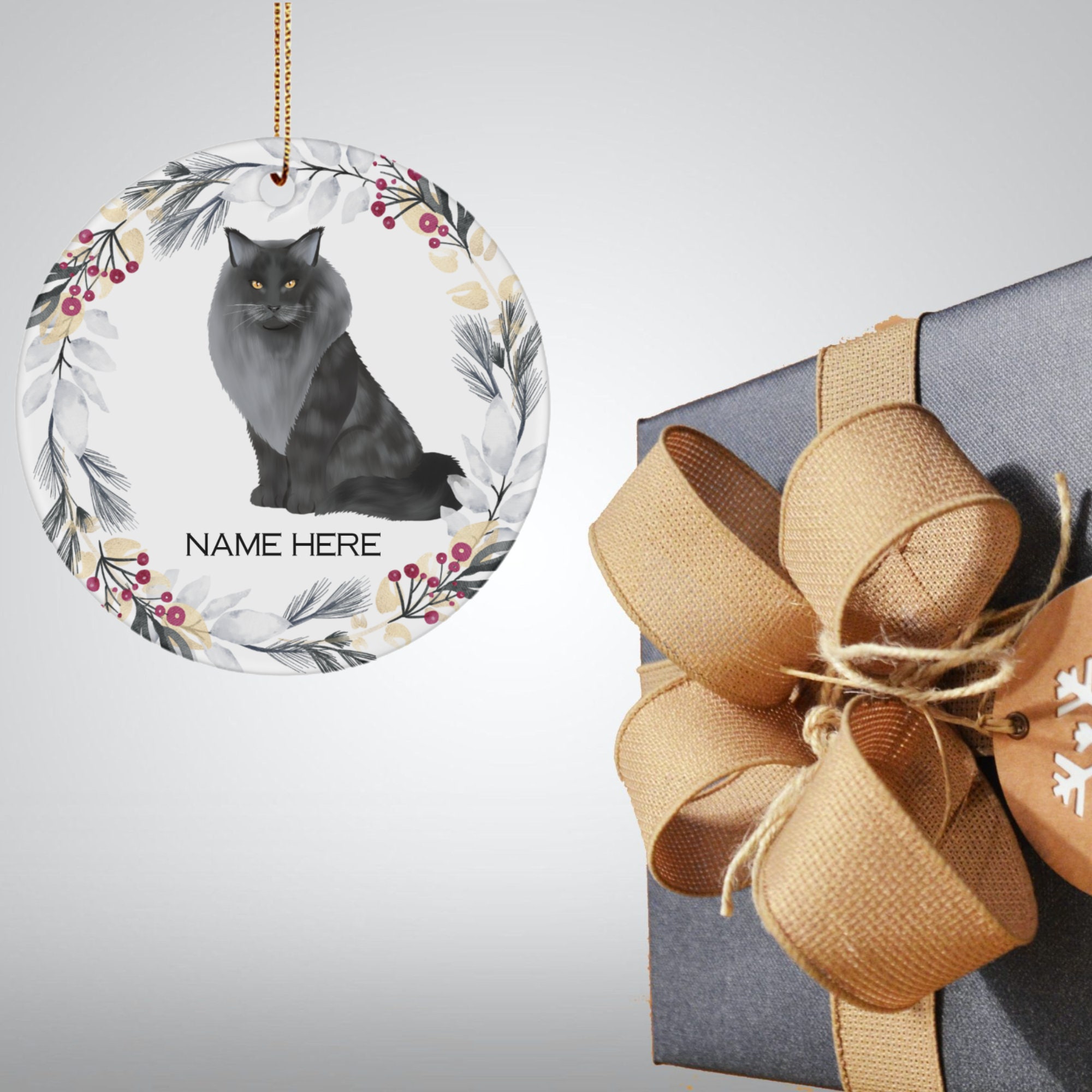 Personalized Cat Ornament Custom Cat Ornament Maine Coon Cat Etsy