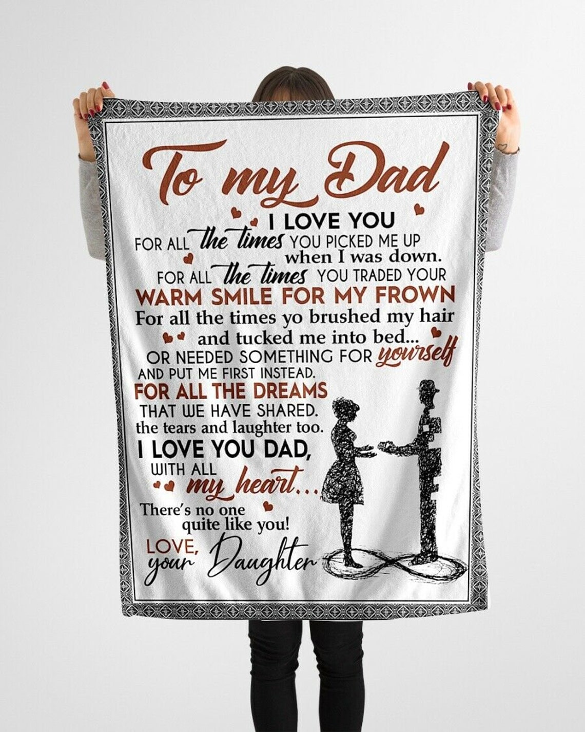 To My Dad Blanket Gift For Dad On Father's Day Birthday Etsy