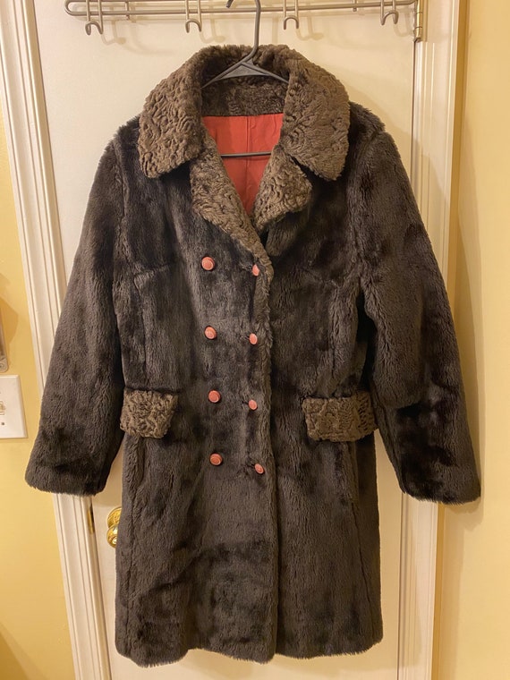 70s Vintage Montgomery Ward Faux Fur Coat