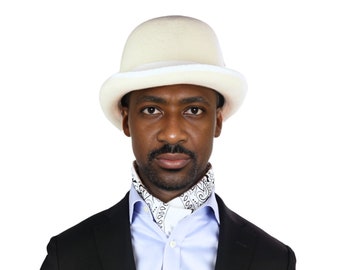 Off White Wool Bowler Hat - Timeless Style | The Coke | Off White Felt Bowler Hat - Dapper Gentleman's Accessory for Formal And Casual Wear