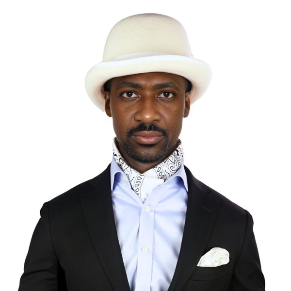 Off White Wool Bowler Hat - Timeless Style | The Coke | Off White Felt Bowler Hat - Dapper Gentleman's Accessory for Formal And Casual Wear