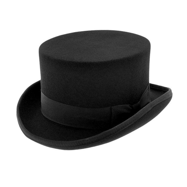 Gentleman's Junior Black Wool Top Hat Classic Elegance for Young Riders