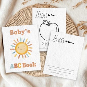Here Comes the Son Baby Shower ABC Book, Printable ABC Coloring Book Pages, First Birthday Gift, Guest Book Alternative Idea | RB5