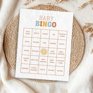 Here Comes the Son Baby Shower Bingo, 100 Unique Prefilled Baby Bingo Cards, Sun Baby Shower Boy Game Activity, Instant Download PDF | RB5