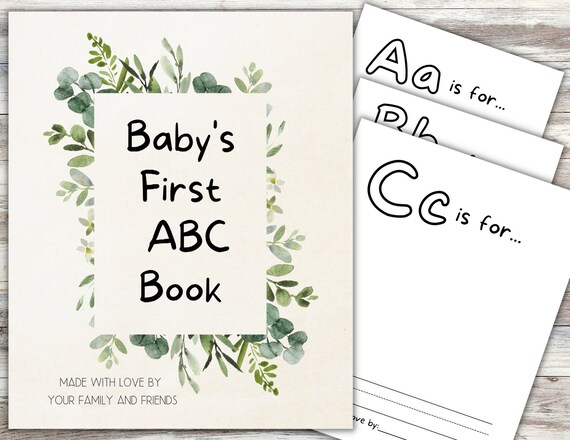 Baby's First ABC Book Activity for Baby Shower Printable | Etsy