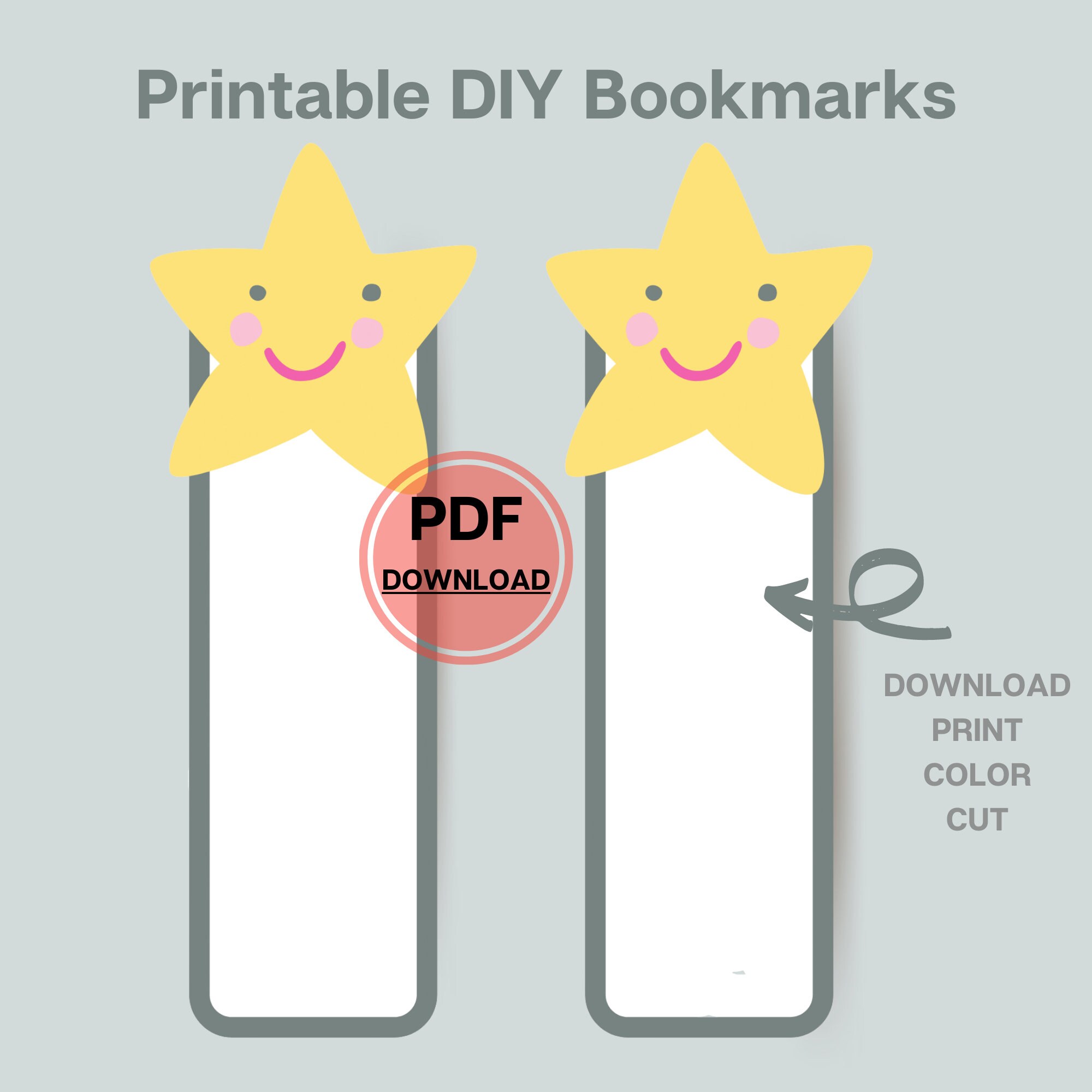 printable diy bookmarks for kids rainbow cloud fun