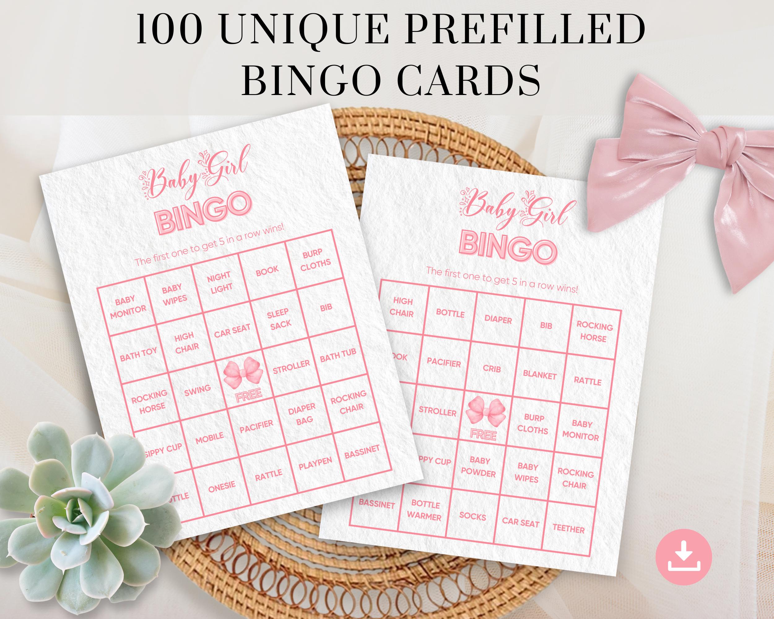 Jeu De Bingo Pour Baby Shower - 50 Cartes Perforées + Cartes D'appel, Pour Fêtes, Mariages