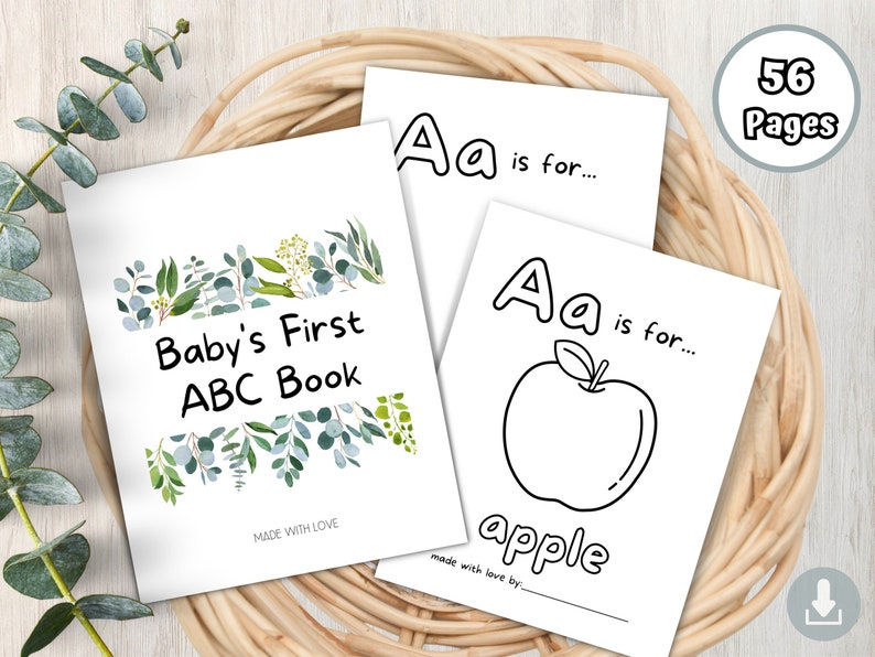 Baby Shower ABC Book Printable Personalized Baby Alphabet Book - Etsy