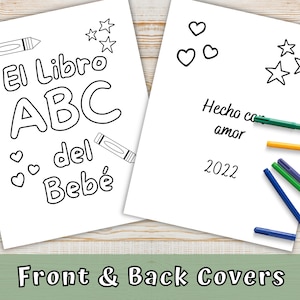 Spanish to English ABC Coloring Pages for Kids Printable Baby - Etsy