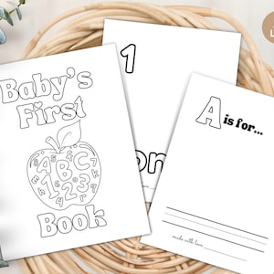 Baby’s First abc 123 book, Baby Shower ABC Book, Baby Alphabet Book, ABC 123 Number Baby Book, Printable Baby Sprinkle Game, First ABC Book