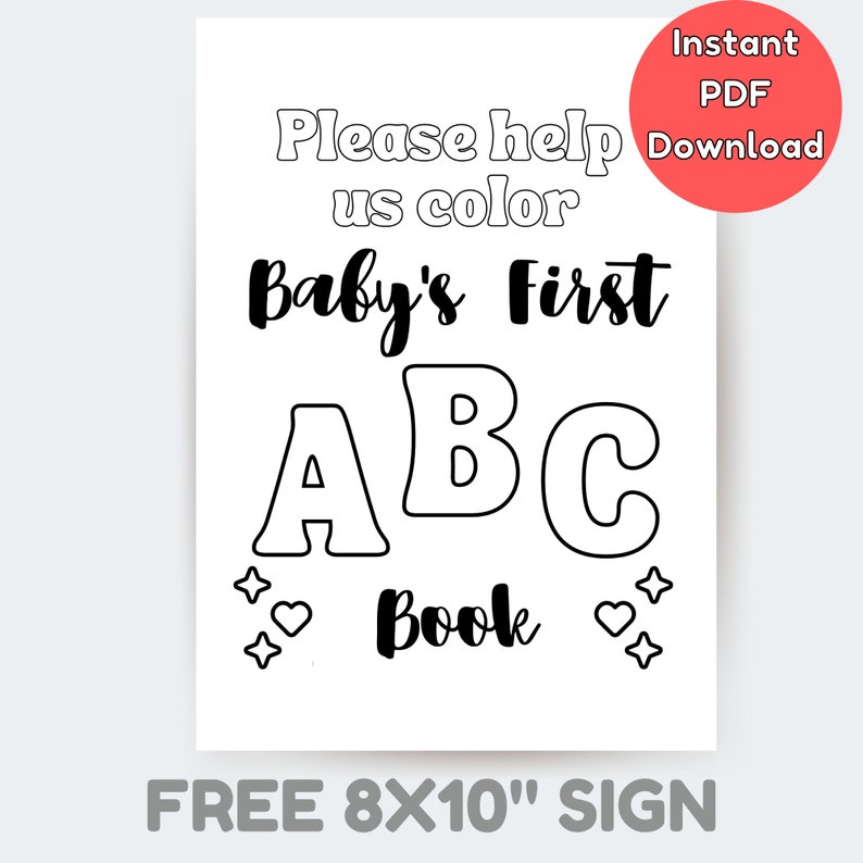 ABC Book Baby Shower Personalized Baby Alphabet Book Etsy