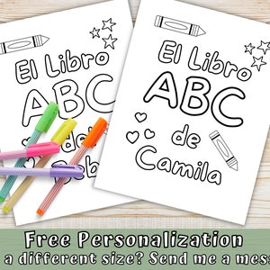 Spanish to English ABC Coloring Pages for Kids Printable Baby - Etsy