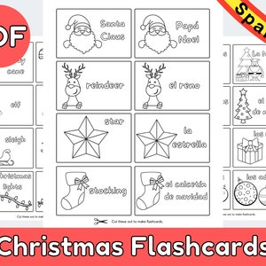 Printable Spanish Christmas Cards Spanish to English Coloring - Etsy