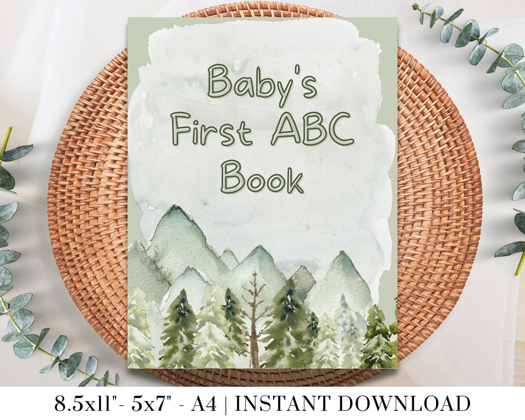 Winter Woodland ABC Book, Printable Boy Baby Shower Activity ...