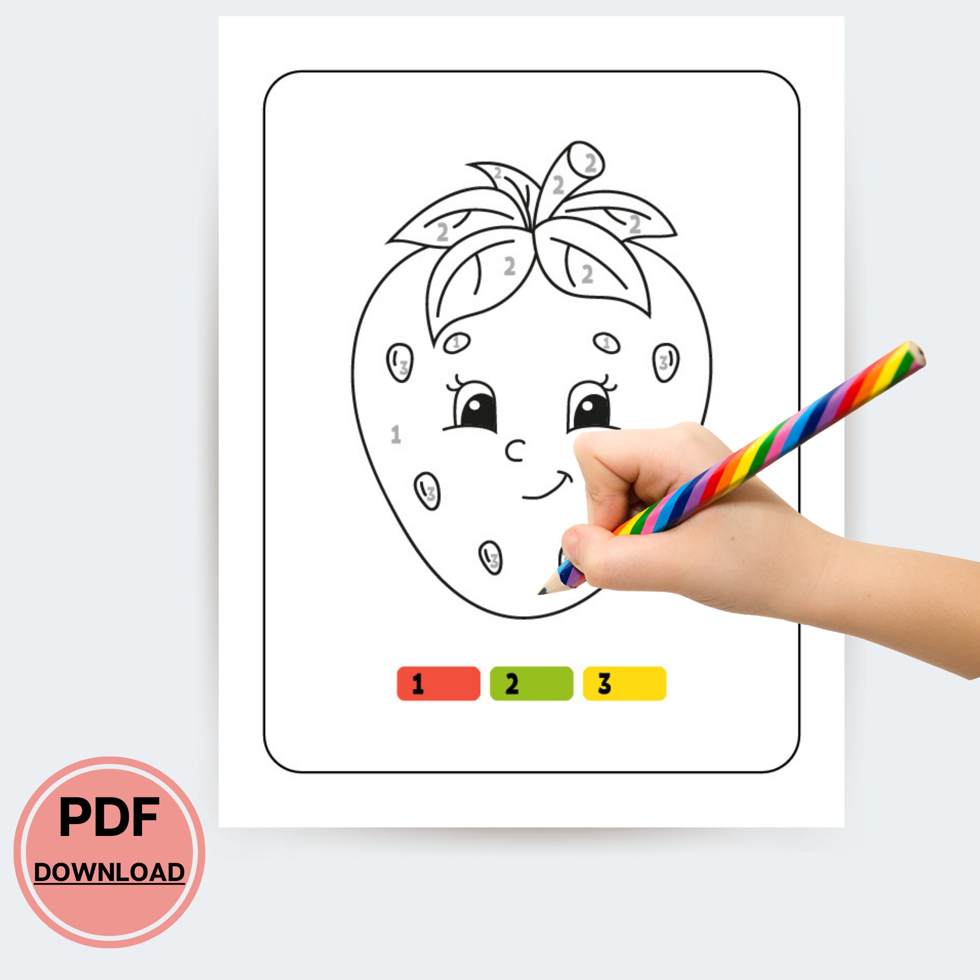 Color By Number ABC Coloring Pages for Kids Babys First | Etsy