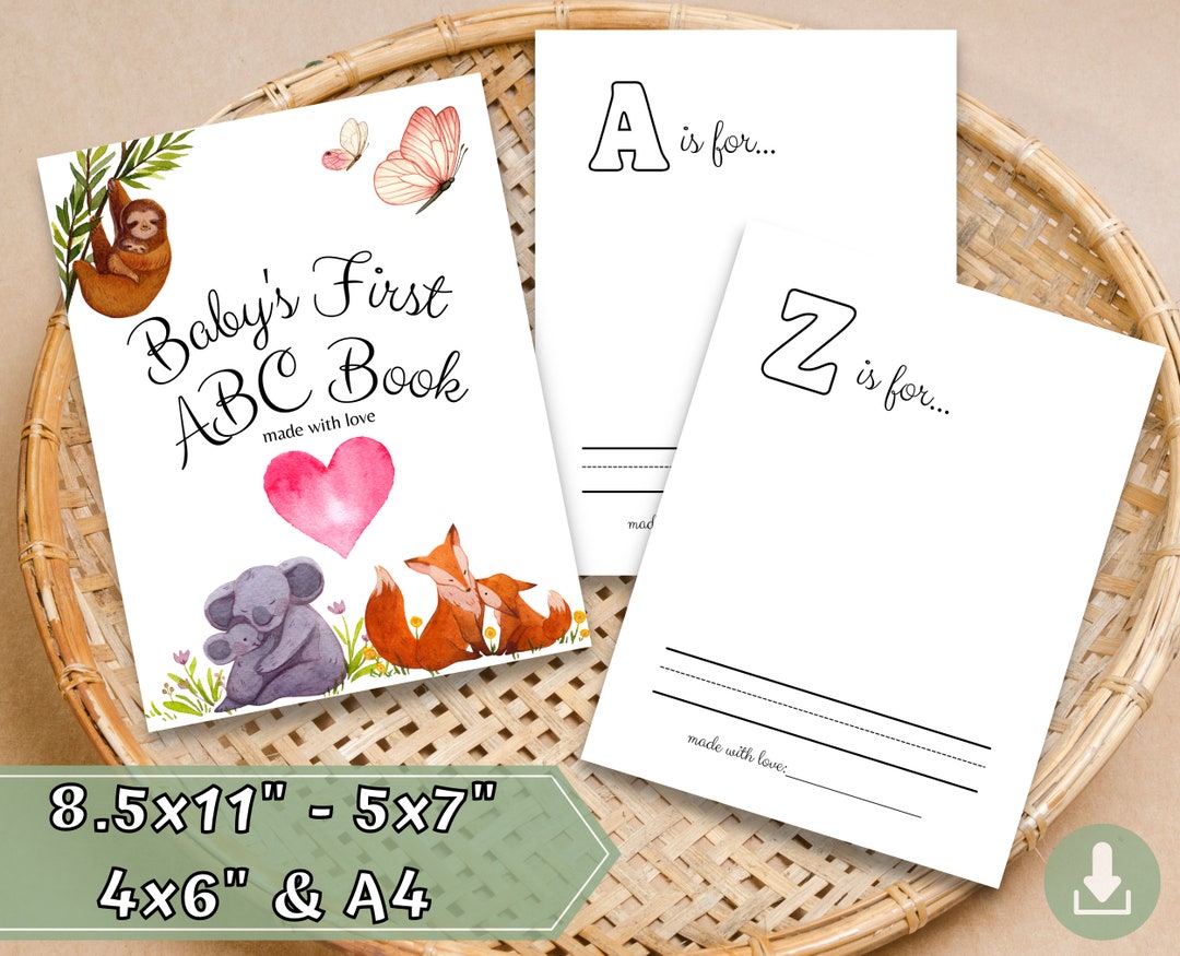 Baby Shower ABC Book Printable Baby Alphabet Book Baby's - Etsy