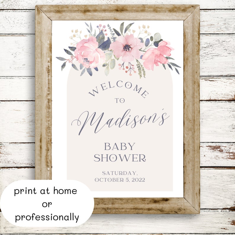 Editable Baby Shower Sign Editable Template Blush Etsy