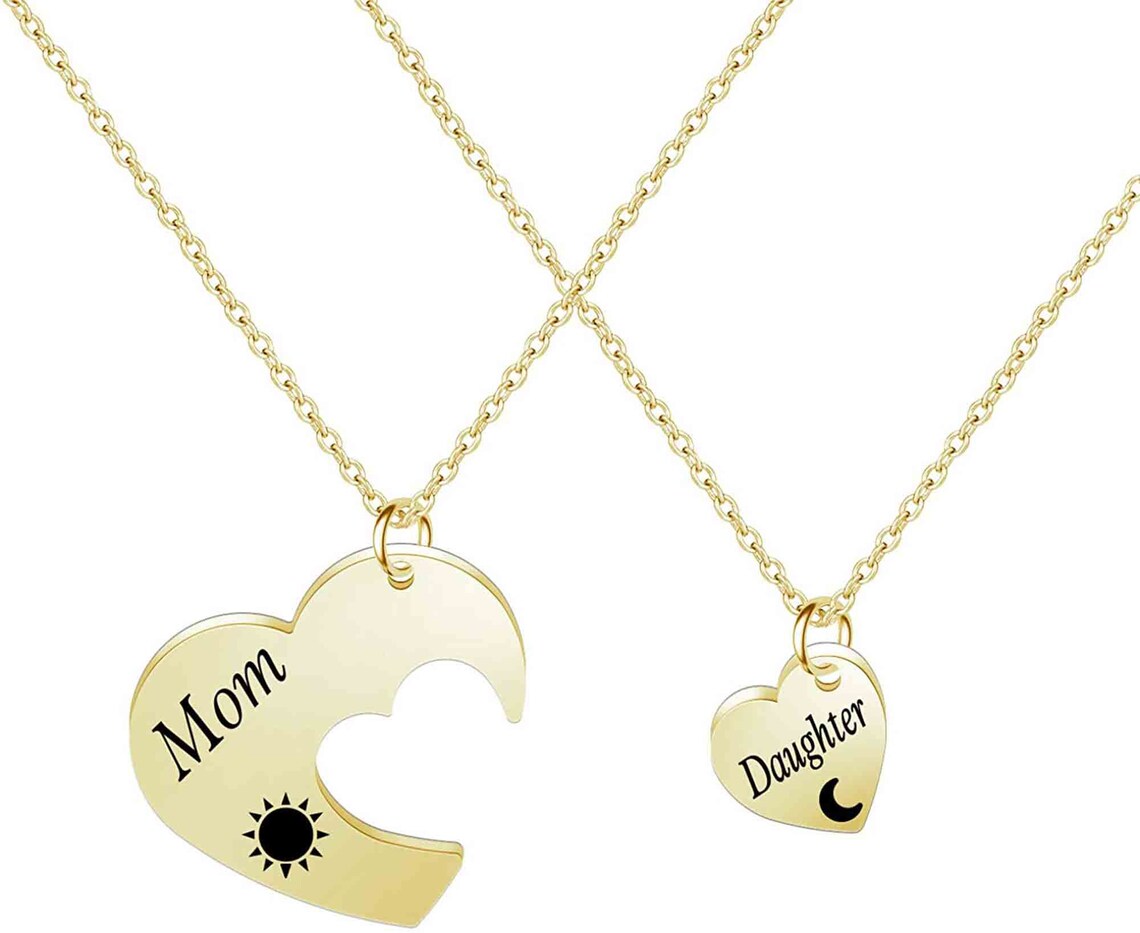 Mother Daughter Necklace 2 3 pcs Mom Sister Jewelry Heart