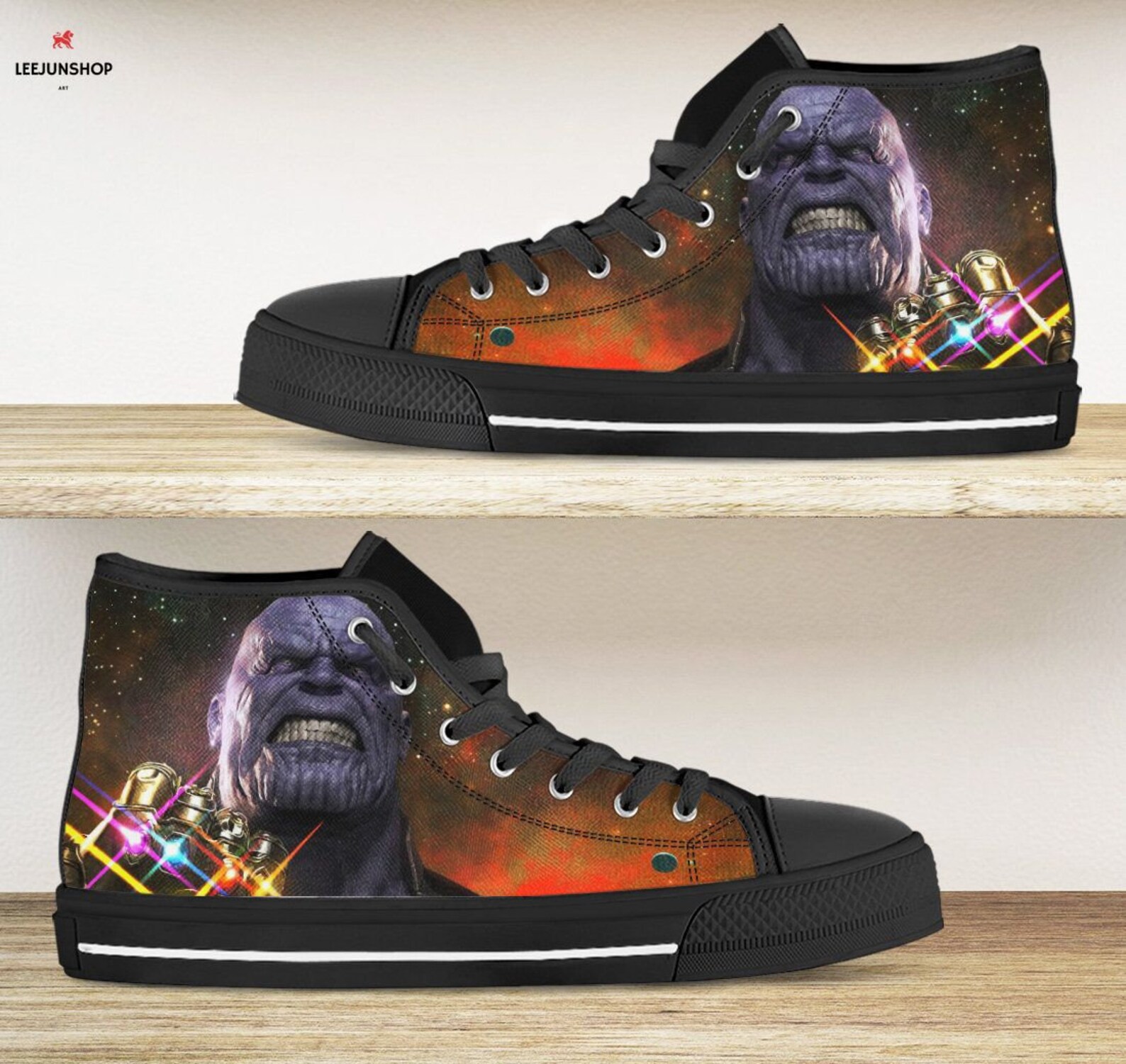 Avengers Hightop Marvel Thanos Canvas Shoes Birthday Unisex Etsy