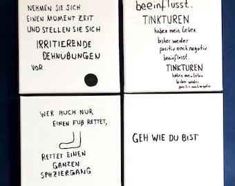 Vier Unikate auf einen Streich: Meine "Edding-Bilder" - jeweils Marker schwarz auf Leinwand