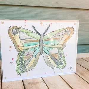 Olive Watercolor Butterfly