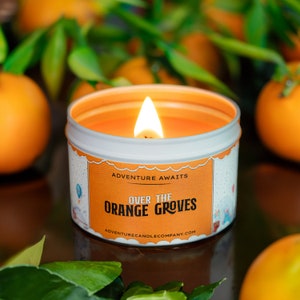 Over The Orange Groves Soy Candle | Disney Inspired Luxury 100% Natural Handmade Candle | Christmas Collection | Woodwick Candle