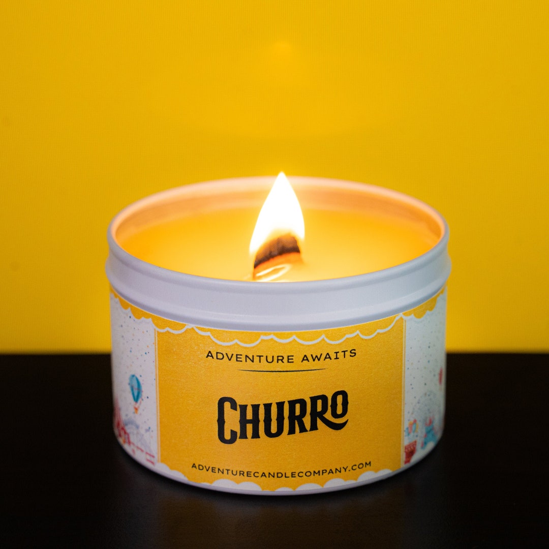 Churros Soy Wax Candle Disney World Soy Vegan Candle Woodwick Candle Churro Scented Candle