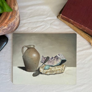 Handgemaltes Stillleben, Ölgemälde, Realismus, Stillleben auf Holz, handgemalt, einfaches Ölgemälde, Wandkunst, Wanddekoration