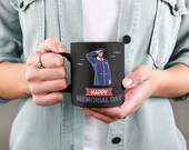 Happy Memorial Day Salute Mug- USA Holiday- Heroes Patriotism Mug- 11oz Black Ceramic Coffee Mug- Salute and Honor