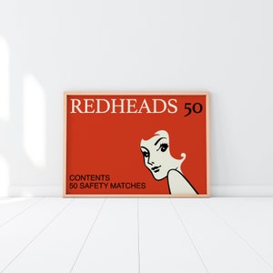 Redheads | Retro | Matchbox | Fine Art Print | Kids Room Decor | Red Hair Girl | Exhibition Poster | Travel Poster | Gifts for Designer