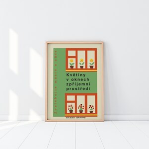 Flowers Art | Mid Century Modern Print | Garden Art Print | Matchbox Art | Vintage Label Print | Kids room Interior | Retro | Illustration