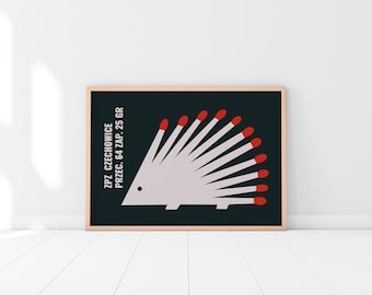 Hedgehog - Matchbox Poster Print