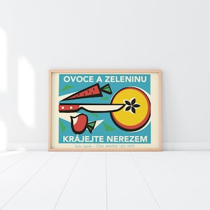 Matchbox, Kitchen Decor, Czechoslovakian Culture, Kids Room Decor, Modern Print, 60s Art, 70s Art, Travel Poster, Retro Label, Fine Art