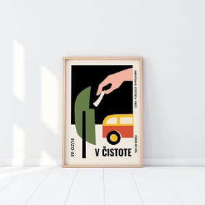 Matchbox,  Bus Illustration, Modernist, Graphics Design, Mid century modern, 60s Art, 70s Art, Travel Poster, Retro Label, Fine Art
