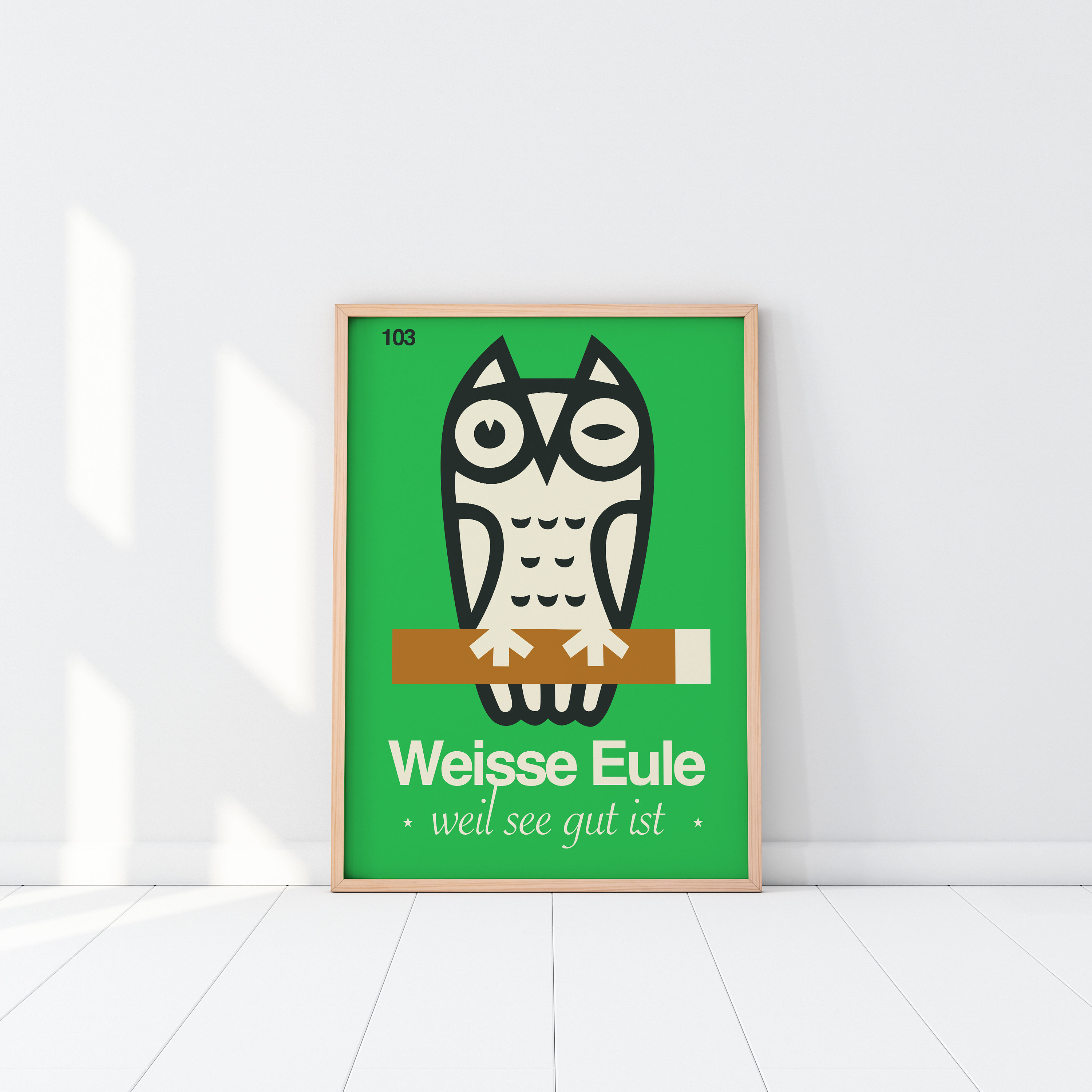 Owl - Matchbox Poster Print