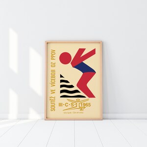 Matchbox, SportsIllustration, Minimalist, Modernist, Graphics Design, Mid century modern, 60s Art, 70s Art, Swimmer Print, Retro, Vintage Ad