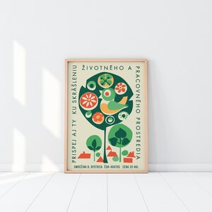 Barde Kunstdruck | Niedlicher Vogel | Streichholzschachtel | 60er Jahre Kunstdruck | Kinderzimmer Dekor | Slowakische Kultur | Ausstellungsposter | Reise Poster | Geschenkidee