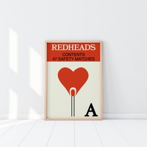 Pelirrojas / Retro / Caja de cerillas / Impresión de juegos de cartas / Decoración de la habitación para niños / Tarjetas de triunfo / Póster de exposición / Póster de viaje / Regalos para ella