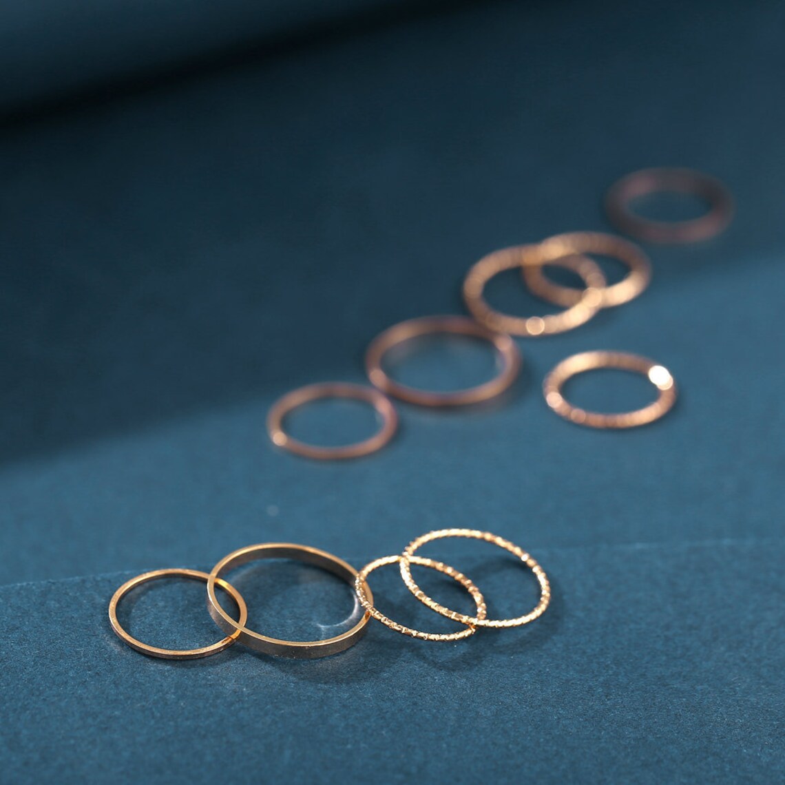 10 Piece Gold Minimalist Stacking Rings Minimalist Stacking Etsy UK