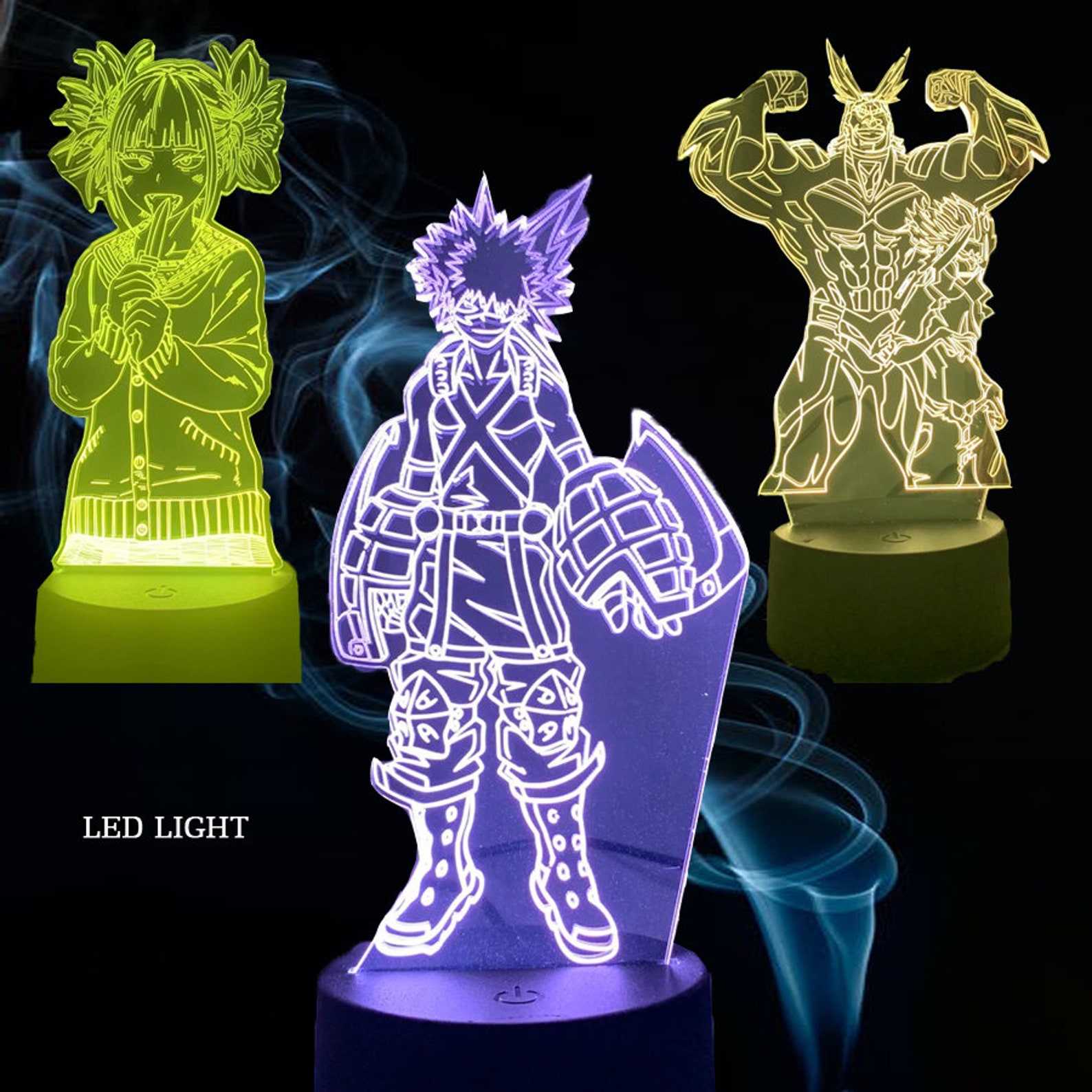 Acrylique 3d Lamp Anime My Hero Academia Dabi Led Light for Etsy