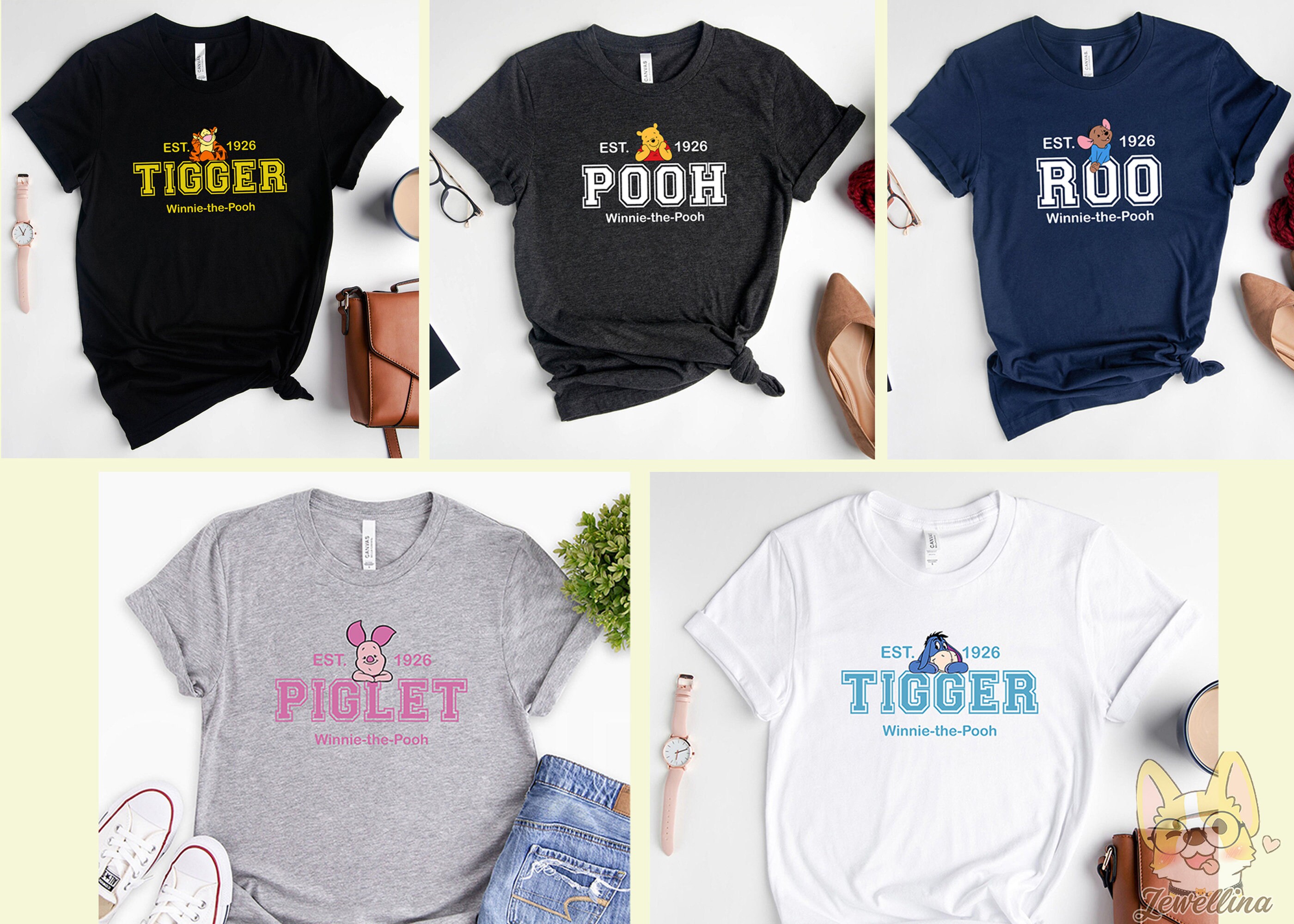 Pooh Characters Shirt Pooh Tiger Piglet 