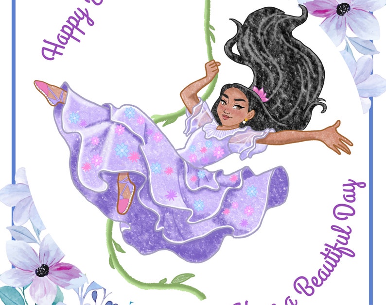 Encanto Birthday Card Printable Encanto Isabella Encanto Etsy