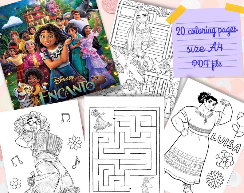 Encanto Coloring Pages Encanto Birthday Isabella Mirabel Etsy UK