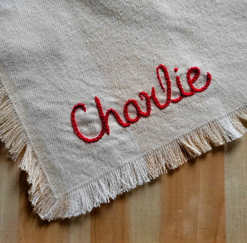 Sugar Cookie Dog Bandana, Ivory, Oatmeal, Large Plaid, personalized, minimalist, neutral, boho, best seller, holiday, gift, fall, winter Personalized(w name)