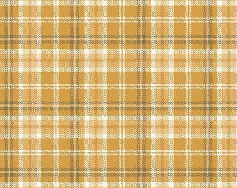 Marcus Primo Plaid Flannel Gold, Marcus Flannel Fashion, Cotton flannel double brushed, mustard yellow, cream and sage