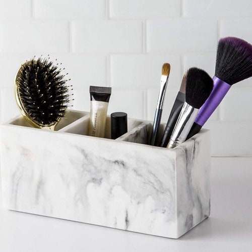 Mattemarble 4 COMPARTMENT Makeup Brush Holder/ Makeup Etsy
