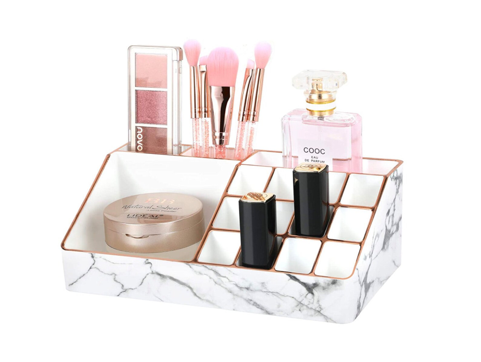 Marble Makeup Organizer / Vanity / Display With 16 Organizer Etsy