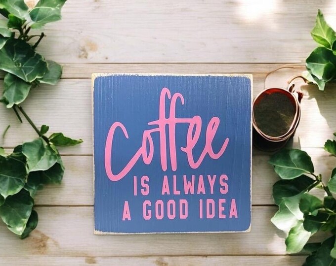 Coffee Mini Block Sign, Coffee Wood Block, Coffee Shelf Sitter, Coffee ...